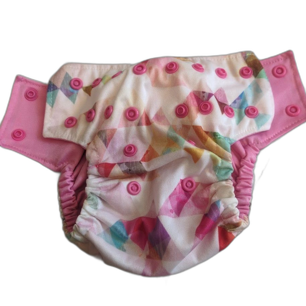 Bella Luna Pocket Cloth Diaper Small Geometric Diamonds Pink No Insert
